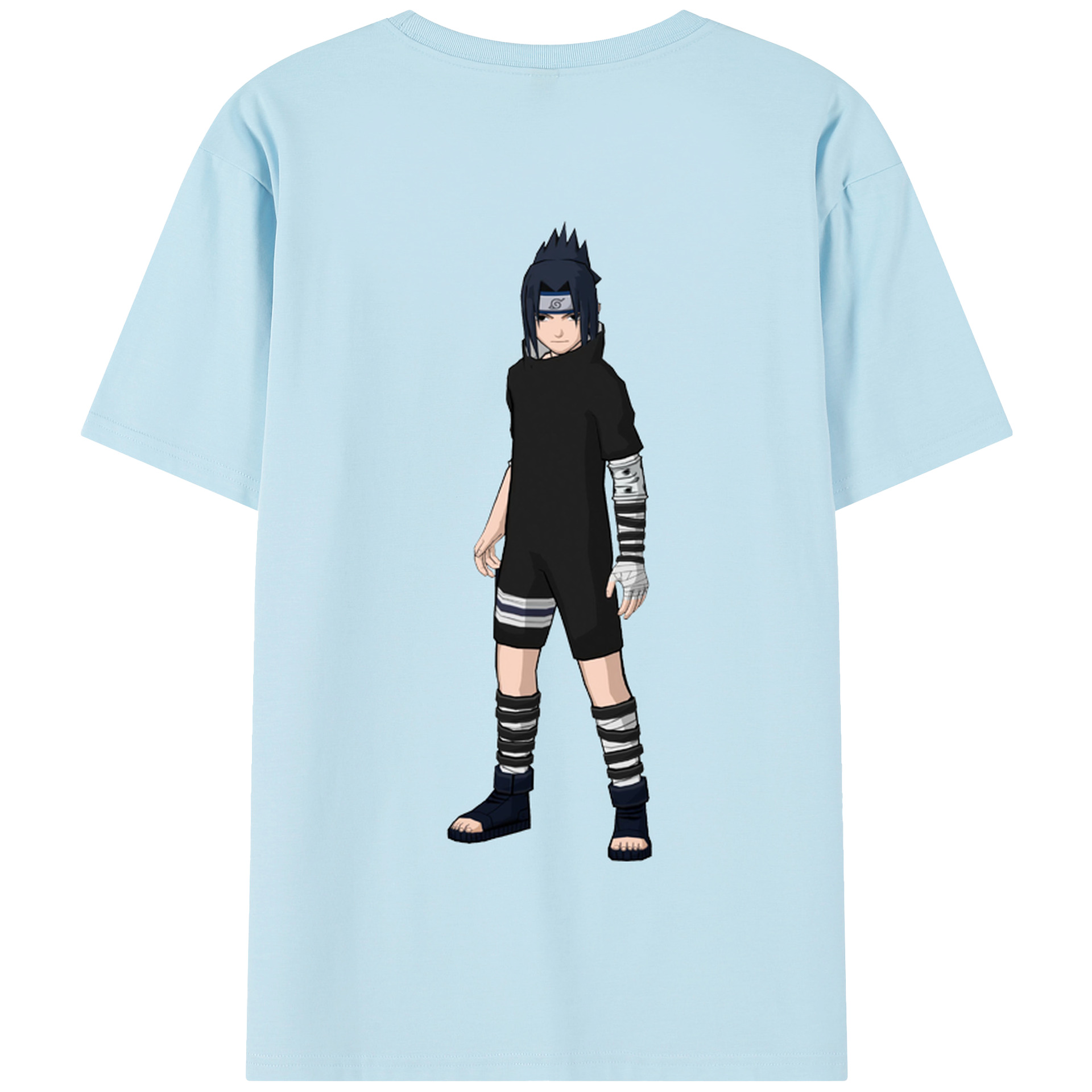 （画像用） NARUTO -ナルト- うちは サスケ Uchiha Sasuke 綿100％半袖Tシャツ（背面プリント）